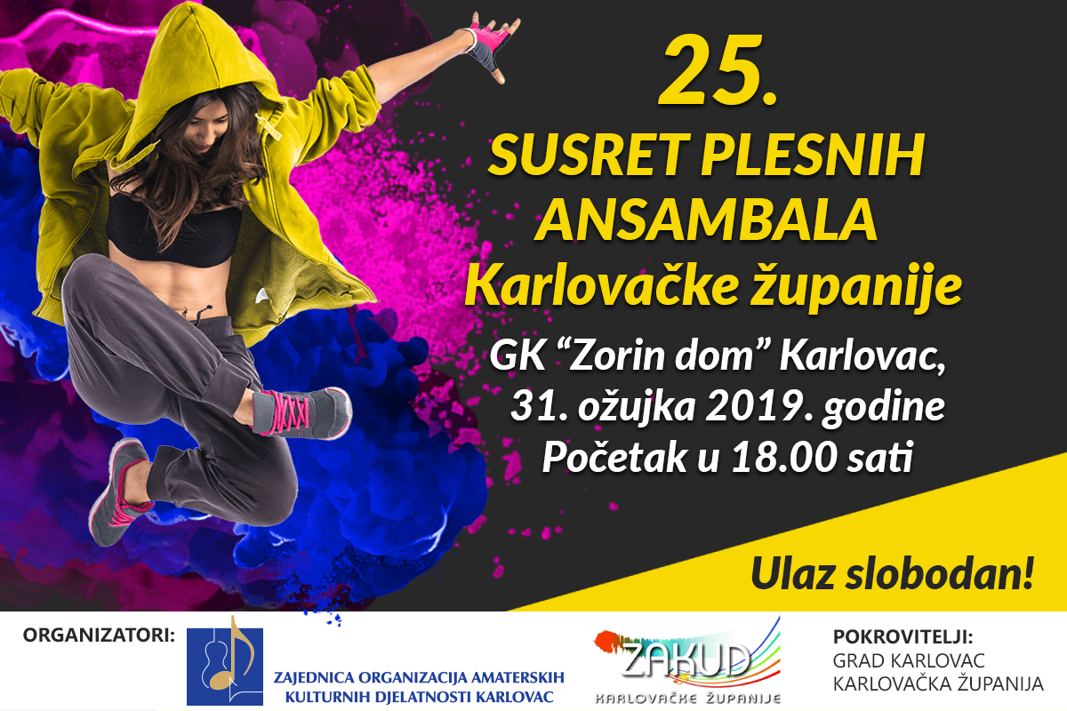 NAJAVA- 25. SUSRET PLESNIH ANSAMBALA KARLOVAČKE ŽUPANIJE