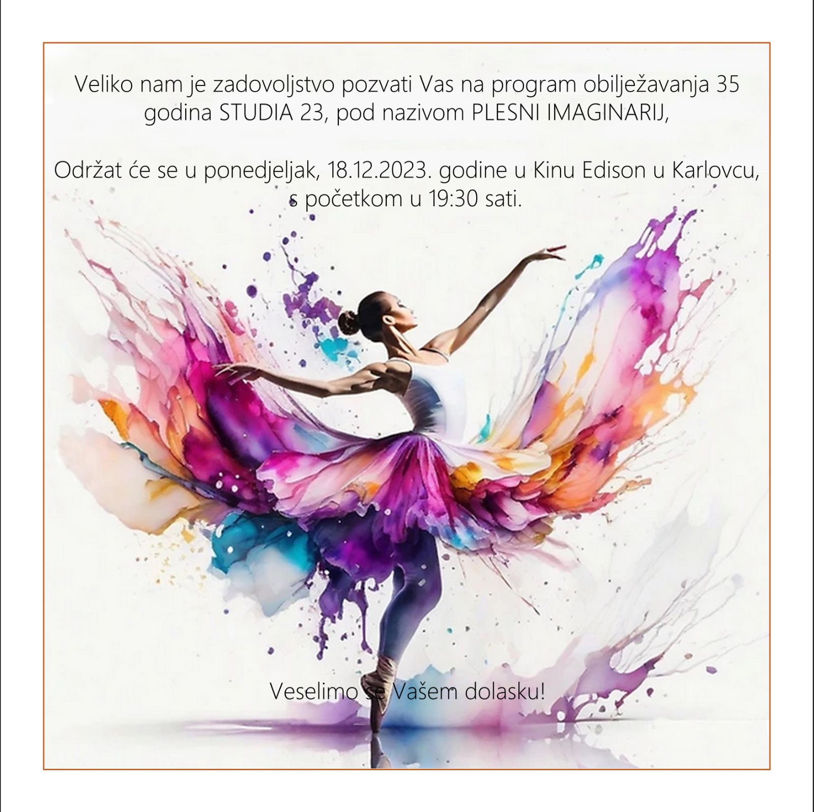 35 godina STUDIA 23 - program: PLESNI IMAGINARIJ