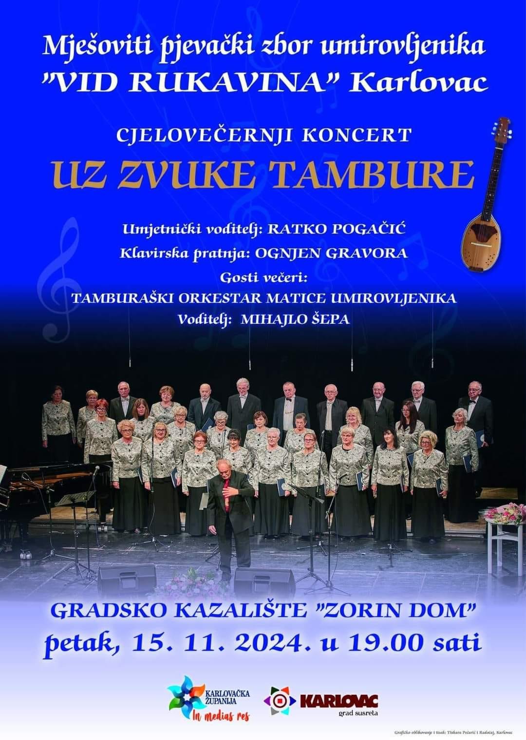 Cjelovečernji koncert "UZ ZVUKE TAMBURE" - MPZU "VID RUKAVINA" Karlovac