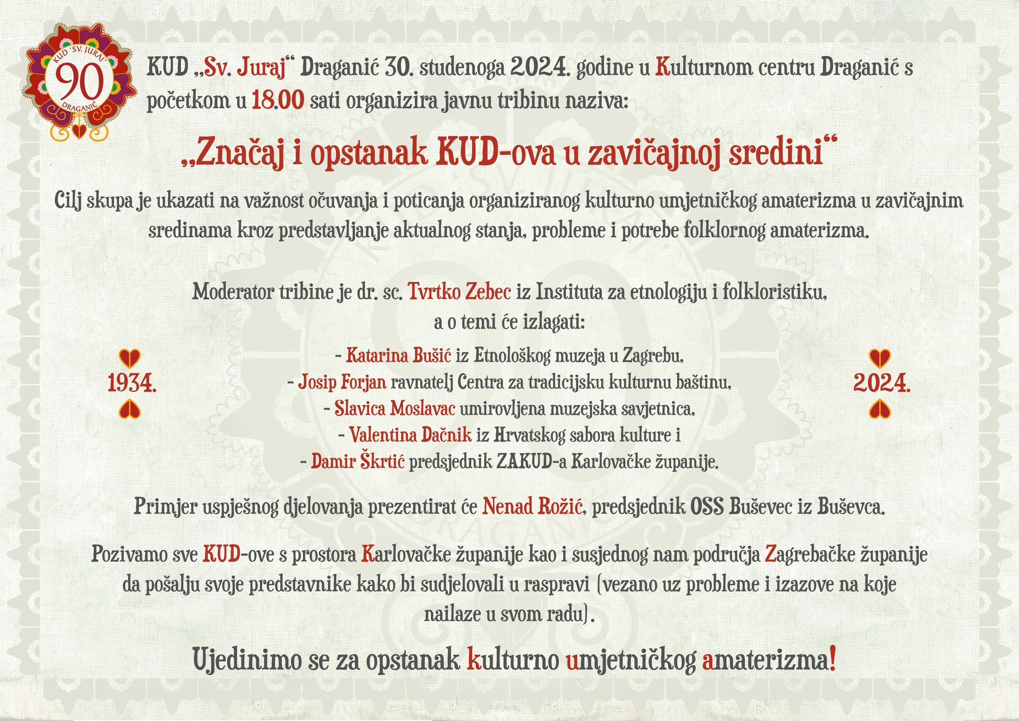 Javna tribina "ZNAČAJ I OPSTANAK KUD-ova U ZAVIČAJNOJ SREDINI" – KUD „Sv. Juraj“ Draganić