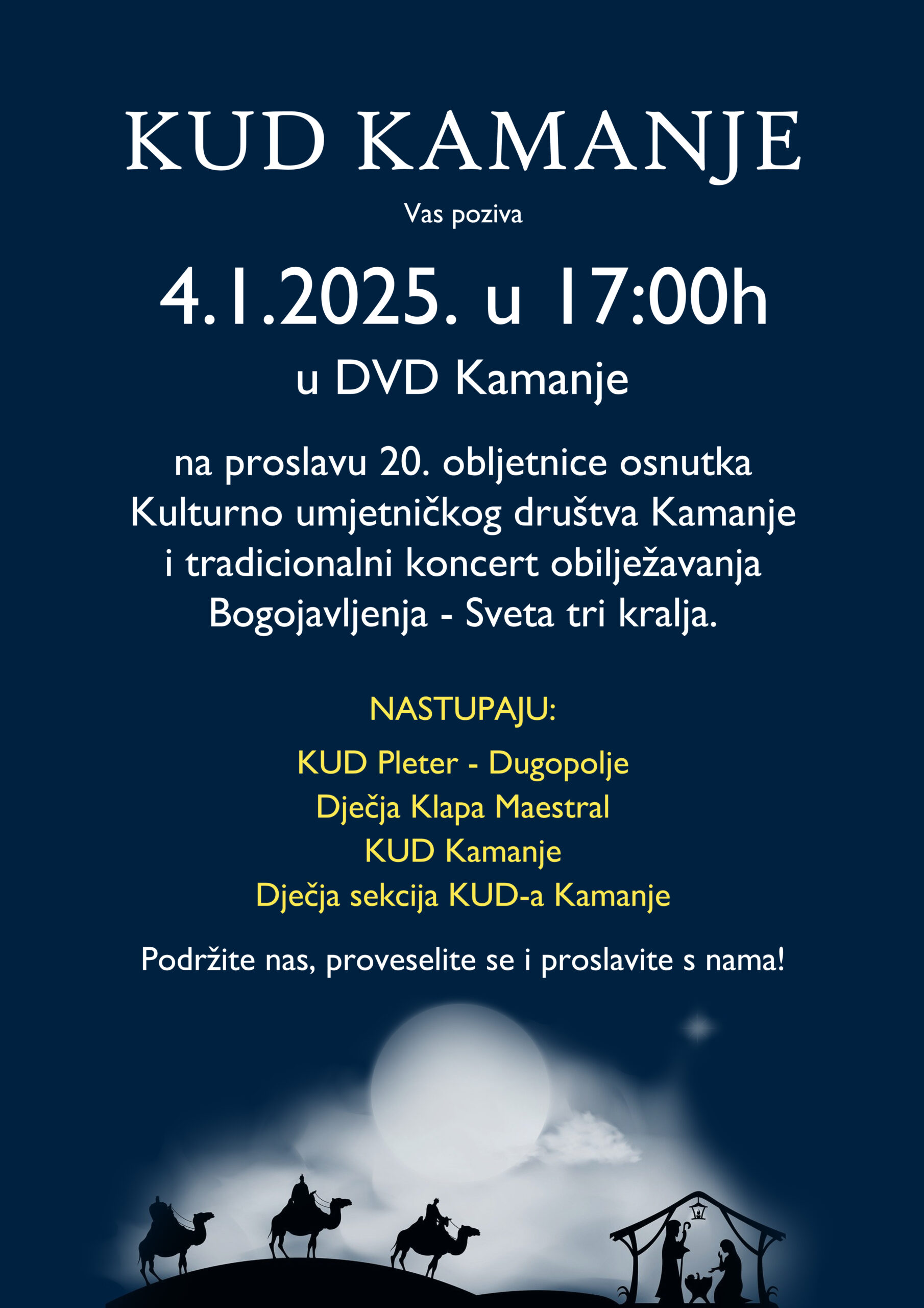 20 GODINA OSNUTKA I BOGOJAVLJANJE - KUD Kamanje